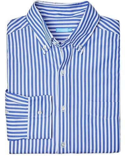 J.McLaughlin Bengal Stripe Collis Shirt - Blue