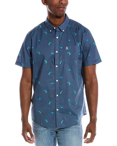Penguin by Munsingwear Men's Blue Plaid Slim Fit Long Sleeve Shirt Size XXL  on eBid United States