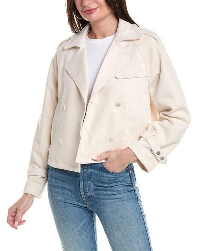 RACHEL Rachel Roy Double-breasted Crop Jacket - Natural