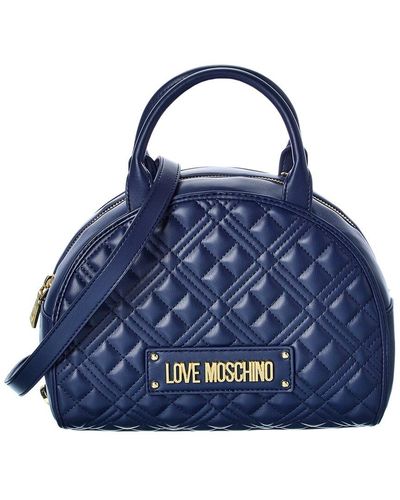Love Moschino Top Handle Quilted Satchel - Blue