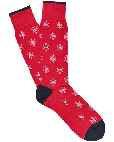 J.McLaughlin Snowflake Socks - Red