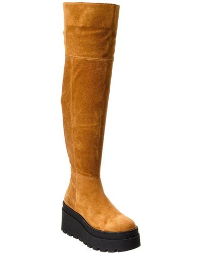 Free People London Calling Suede Wedge Over-the-knee Boot - Brown