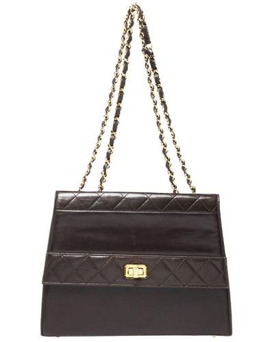 Chanel Dark Quilted Leather Shoulder Strap (Authentic Pre-Owned) - Black
