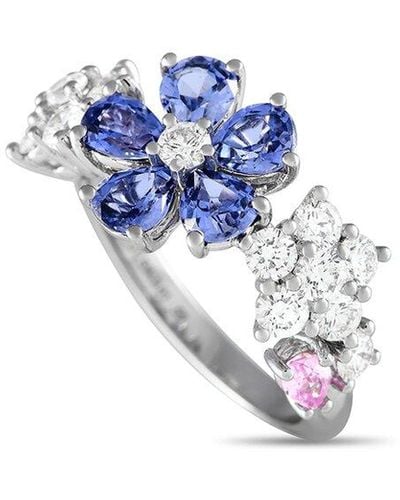 Van Cleef & Arpels 18K 4.03 Ct. Tw. Diamond & Sapphire Folie De Pris Ring (Authentic Pre-Owned) - Blue