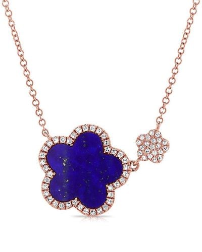 Sabrina Designs 14k Rose Gold Flower Necklace - Purple