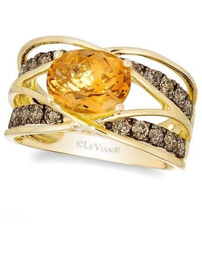 Le Vian 14k Honey Goldtm 2.79 Ct. Tw. Diamond & Citrine Ring - Metallic