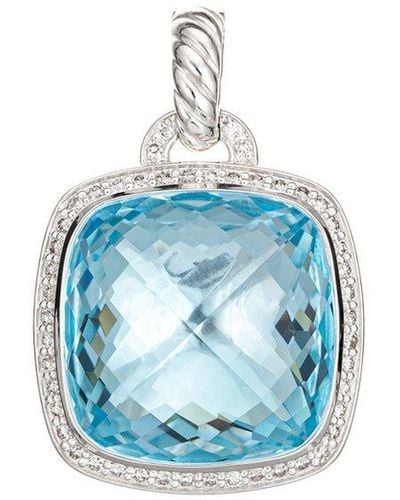 David Yurman 0.39 Ct. Tw. Diamond & Topaz Albion Pendant (Authentic Pre-Owned) - Blue