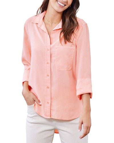 Bella Dahl Shirt Tail Button-Down Shirt - Pink