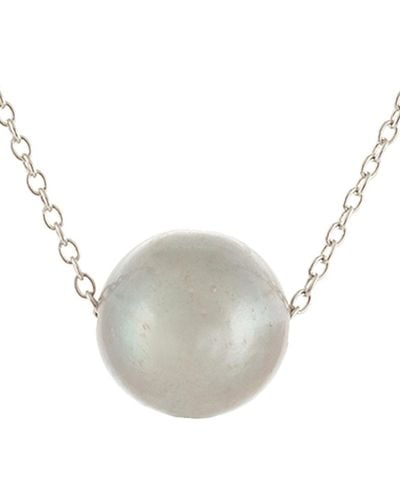 Splendid Silver 10-11mm Freshwater Pearl Pendant Necklace - Gray