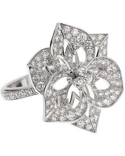 Boucheron 18K 1.55 Ct. Tw. Diamond Large Flower Cocktail Ring (Authentic Pre- Owned) - White