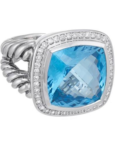 David Yurman Albion 17.35 Ct. Tw. Diamond & Hampton Topaz Ring (Authentic Pre-Owned) - Blue