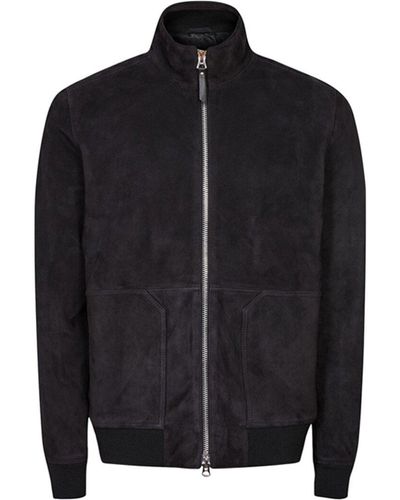 Reiss Damon Leather Jacket - Black