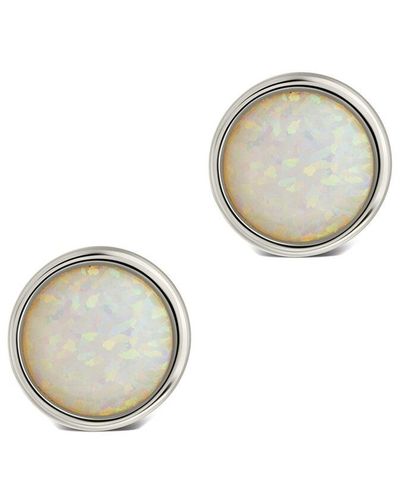 Sterling Forever Created Opal Paxe Studs - White