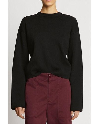 Proenza Schouler Twist Front Silk-blend Sweater - Black