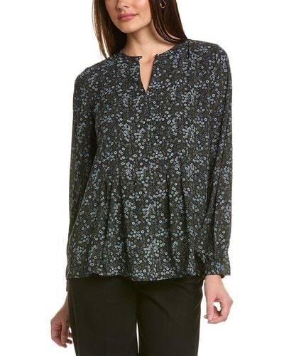 Brooks Brothers Keyhole Blouse - Green