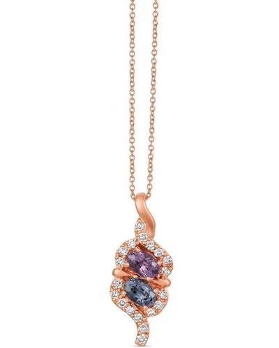 Le Vian 14k Rose Gold 1.35 Ct. Tw. Diamond & Grey Spinel Pendant Necklace - White