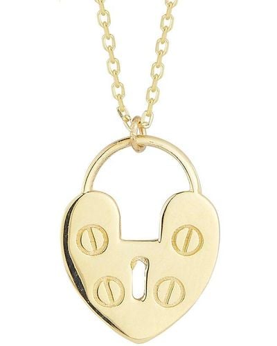Ember Fine Jewelry 14k Heart Padlock Necklace - Metallic
