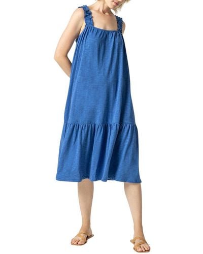 Lilla P Gathered Strap Peplum Dress - Blue