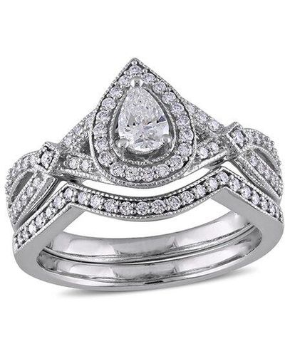 Rina Limor 14k 0.62 Ct. Tw. Diamond Split Shank Ring - Gray