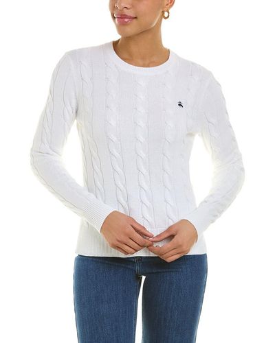 Brooks Brothers Cable Sweater - White