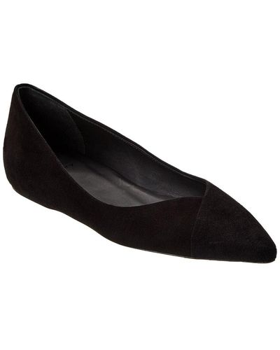 Theory Suede Flat - Black