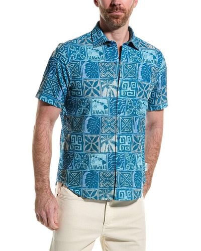 Tommy Bahama Bahama Coast Palm Tiles Shirt - Blue