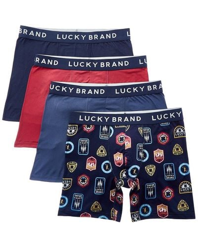 Lucky Brand 4pk Essential Soft Boxer Brief - Blue