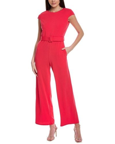 Maggy London Belted Jumpsuit - Red