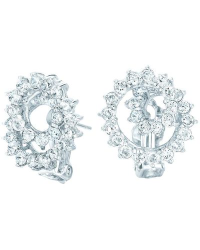 Genevive Jewelry Silver Cz Earrings - Blue