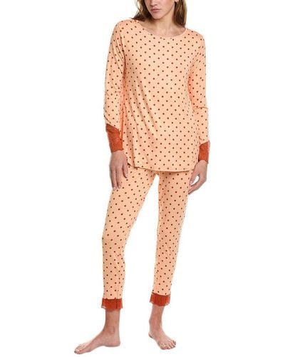 Hale Bob 2Pc Polka Dot Pyjama Set - Orange