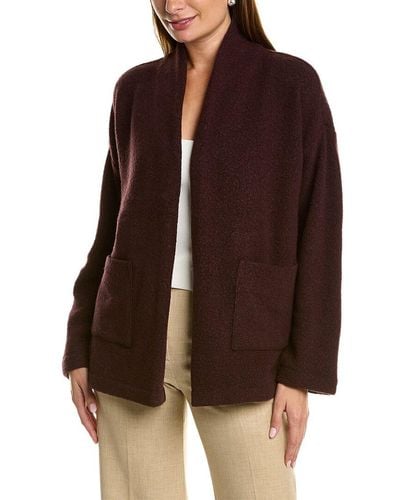 Eileen Fisher High Collar Wool-blend Jacket - Brown