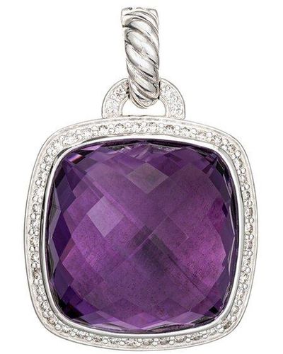 David Yurman 0.39 Ct. Tw. Diamond & Amethyst Albion Pendant (Authentic Pre-Owned) - Purple