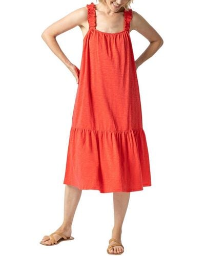 Lilla P Gathered Strap Peplum Dress