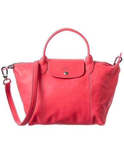 Longchamp Le Pliage Cuir Small Leather Short Handle Tote - Pink