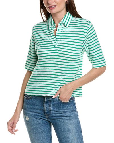 Stateside Stripe Jersey Linen-blend Shirt - Blue