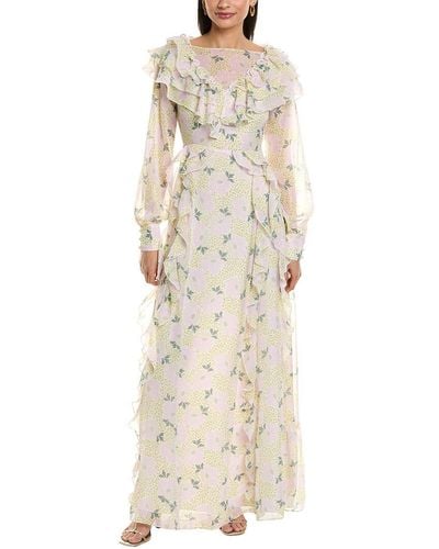 Ted Baker Frilled Maxi Dress - Natural