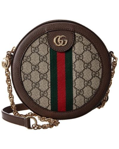 Gucci Ophidia Mini Round GG Supreme Canvas & Leather Crossbody - Multicolor