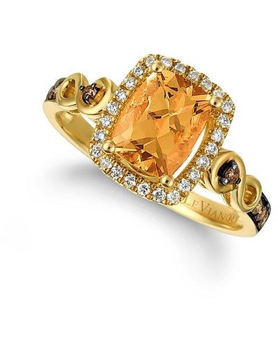 Le Vian Le Vian Chocolatier 14k Honey Gold 1.29 Ct. Tw. Diamond & Beryl Ring - Metallic