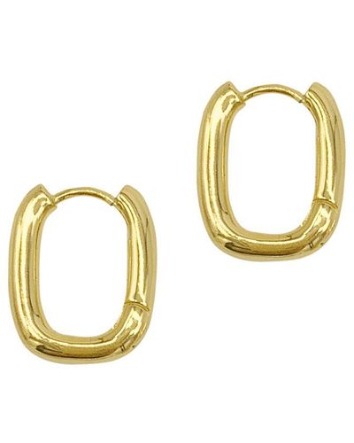 Adornia Rectangle Hoops Earrings - Metallic