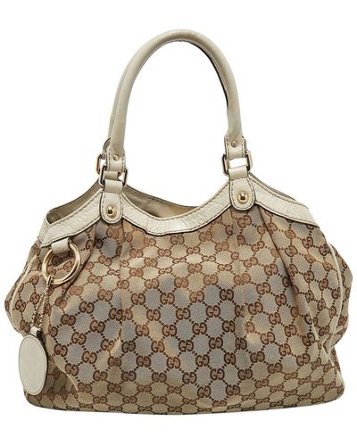 Gucci Gg Canvas & Leather Medium Sukey Tote (Authentic Pre-Owned) - Metallic