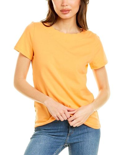 Anne Klein Scallop Neck T-shirt - Orange