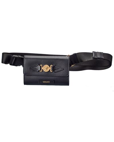 Versace Medusa Biggie Leather Belt Bag - Black