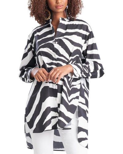 Natori Zebra Poplin Shirt - White