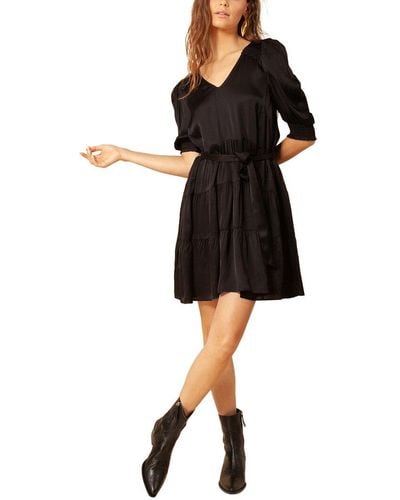 Hale Bob Tiered Silk-blend Mini Dress - Black