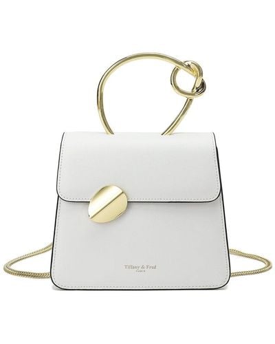 Tiffany & Fred Paris Leather Top Handle Crossbody - White