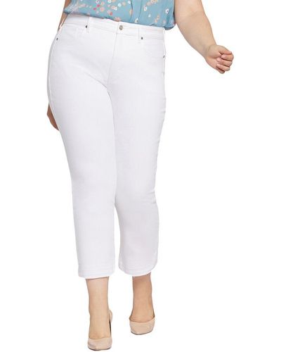 NYDJ Plus High-rise Marilyn Ankle Release Hem Optic White Jean