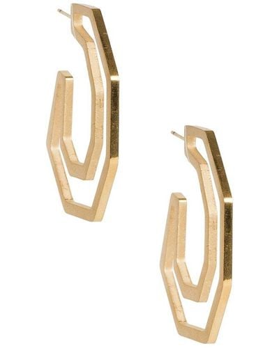 Saachi Angled Earrings - Metallic