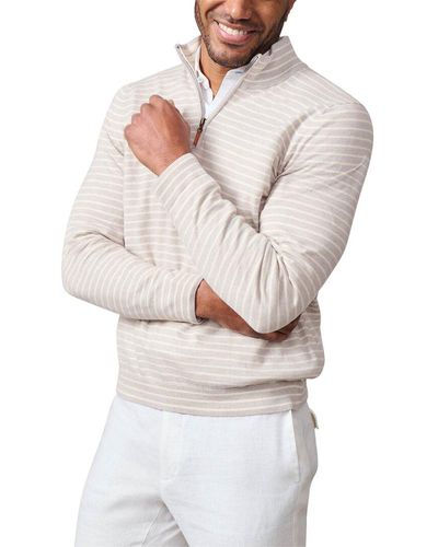 J.McLaughlin Stripe Justin Cashmere-blend Shirt - White