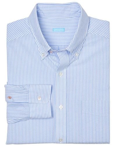 J.McLaughlin Stripe Collis Shirt - Blue