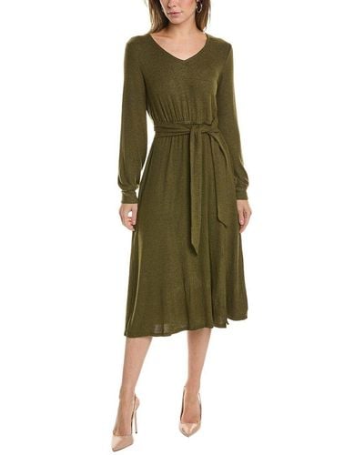 Bobeau Tie Waist Sweaterdress - Green